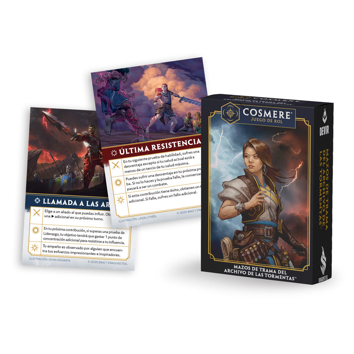 Mazo de Trama del Archivo de las Tormentas Cosmere caja y cartas