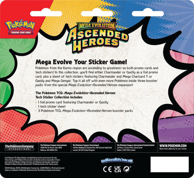 Mega Evolution Ascended Heroes Tech Sticker Collection ESP | Pokémon TCG, sobres, cartas pokemon y coleccionables en PiedraBruja Chile