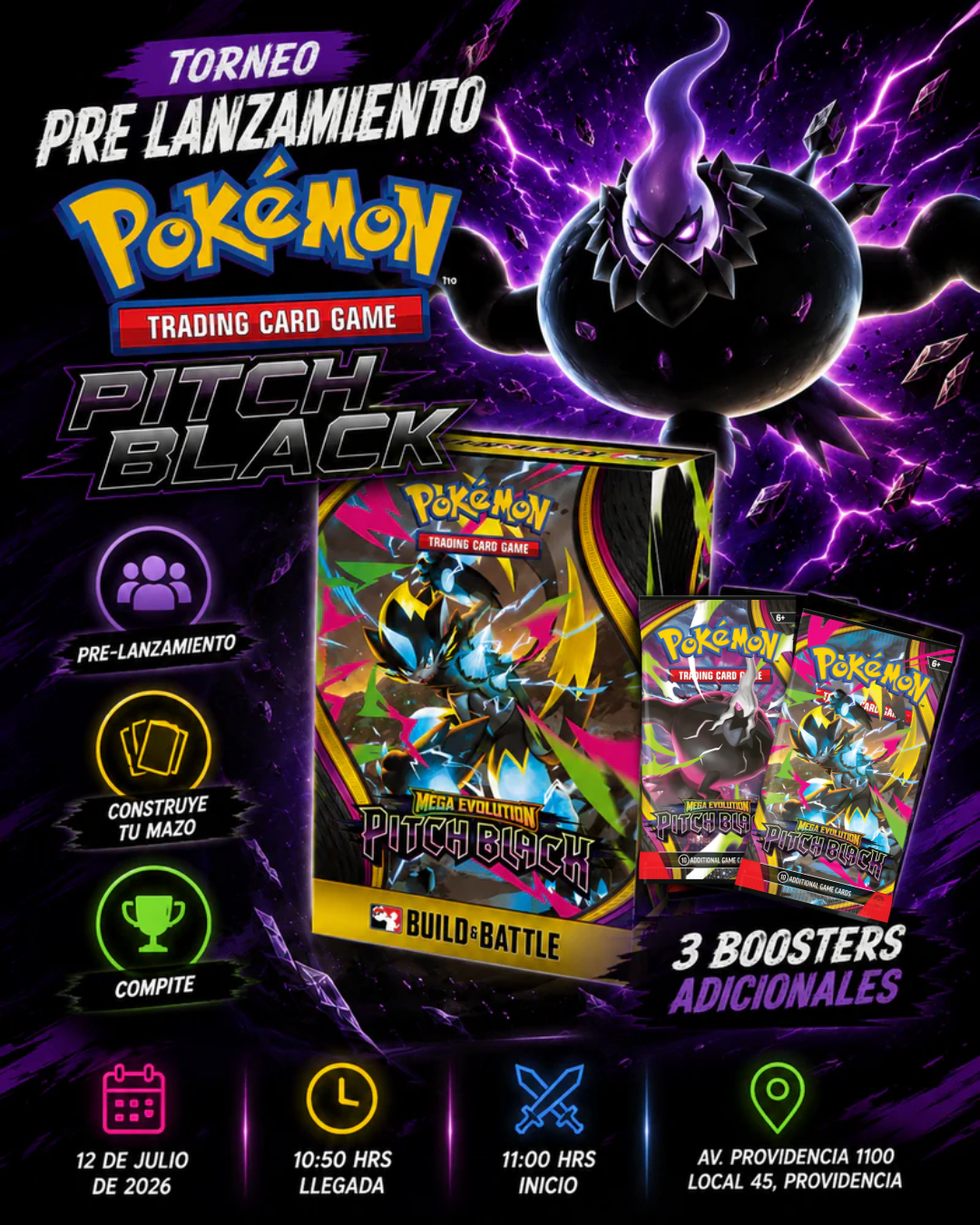 Torneo Pre Lanzamiento Pokemon Pitch Black - 12 de Julio 2026