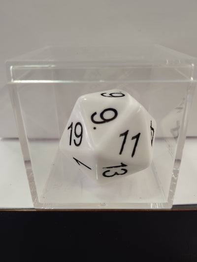 Jumbo - D20 Sólido Blanco | Dados para juegos de rol y mesa en PiedraBruja Chile