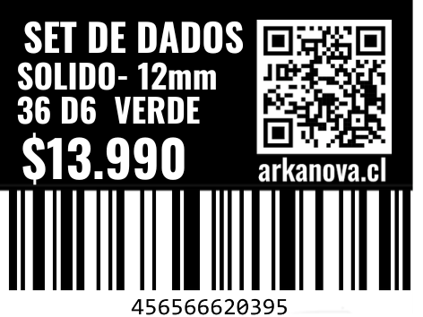 Sólido - 12mm 36 Dados Verde