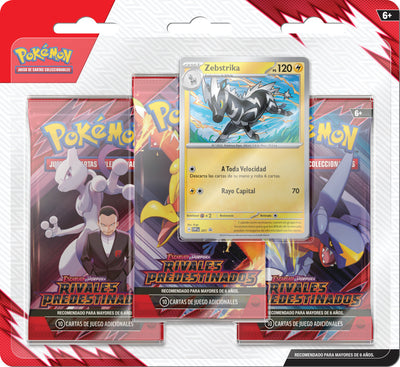 Scarlet & Violet Destined Rivals 3 Pack Blister | Pokémon TCG, sobres, cartas pokemon y coleccionables en PiedraBruja Chile