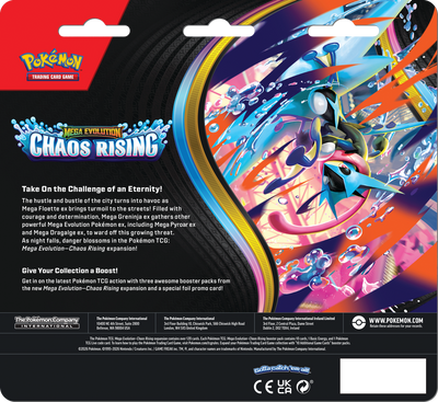 Mega Evolution Chaos Rising 3-Pack Blister ING | Pokémon TCG, sobres, cartas pokemon y coleccionables en PiedraBruja Chile