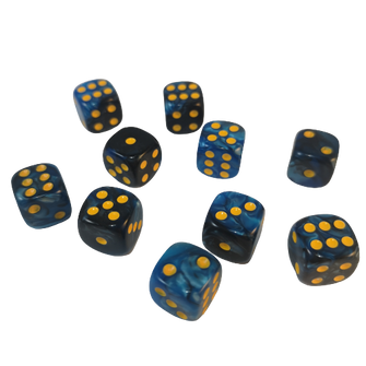 Set 10D6 Gemini Pequeño Azul/Negro