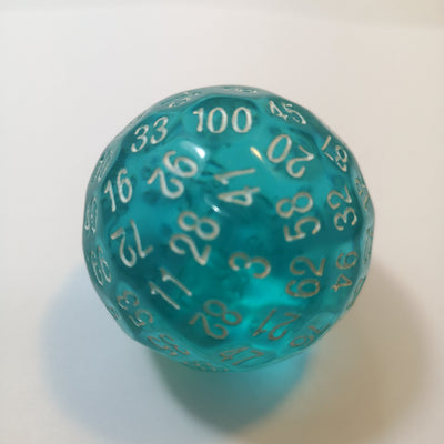 Jumbo - D100 Transparente Celeste | Dados para juegos de rol y mesa en PiedraBruja Chile