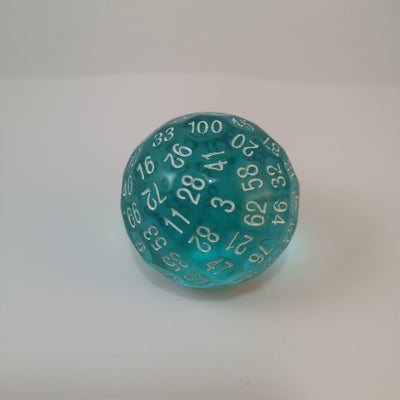 Jumbo - D100 Transparente Celeste | Dados para juegos de rol y mesa en PiedraBruja Chile
