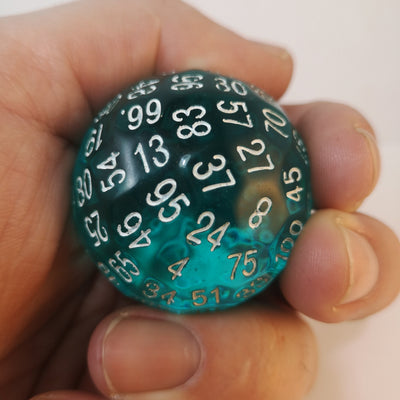 Jumbo - D100 Transparente Celeste | Dados para juegos de rol y mesa en PiedraBruja Chile