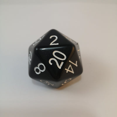Jumbo - D20 Sólido Negro | Dados para juegos de rol y mesa en PiedraBruja Chile