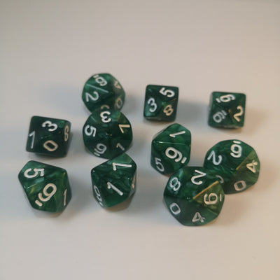 10d10 Marmolado Verde | Dados para juegos de rol y mesa en PiedraBruja Chile