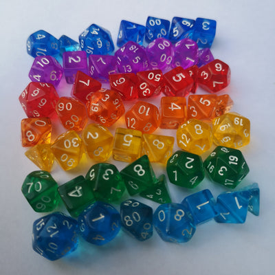 Tubo de s: 7  de 7mini Arco Iris | Dados para juegos de rol y mesa en PiedraBruja Chile