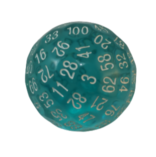 Jumbo - D100 Transparente Celeste | Dados para juegos de rol y mesa en PiedraBruja Chile