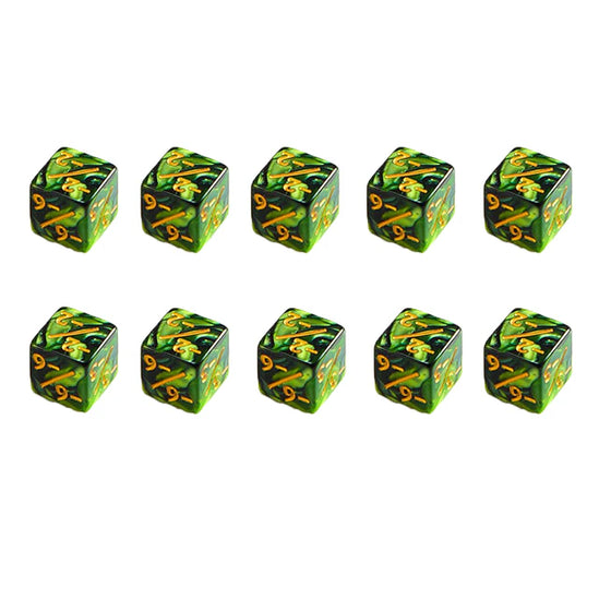 Dados d6 contador Magic -1/-1 Verde/Negro