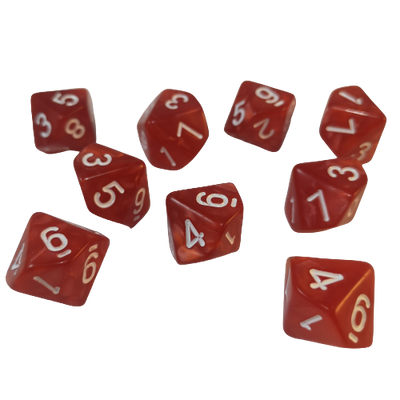 10d10 Marmolado Rojo | Dados para juegos de rol y mesa en PiedraBruja Chile