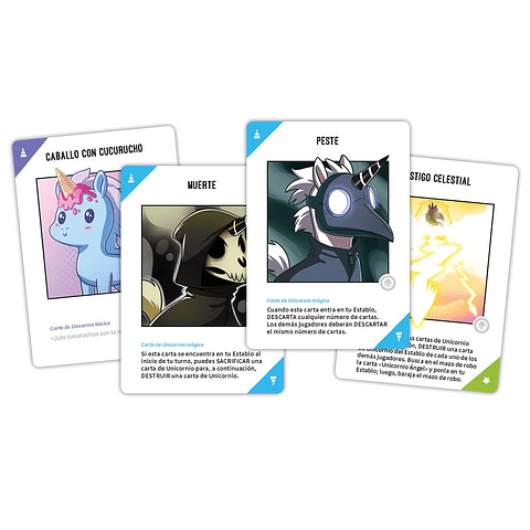 Cartas del juego de cartas unstable unicorns