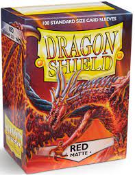 Protectores Dragon Shield - Sleeves Standard Matte Red color rojo mate (100 Unidades)